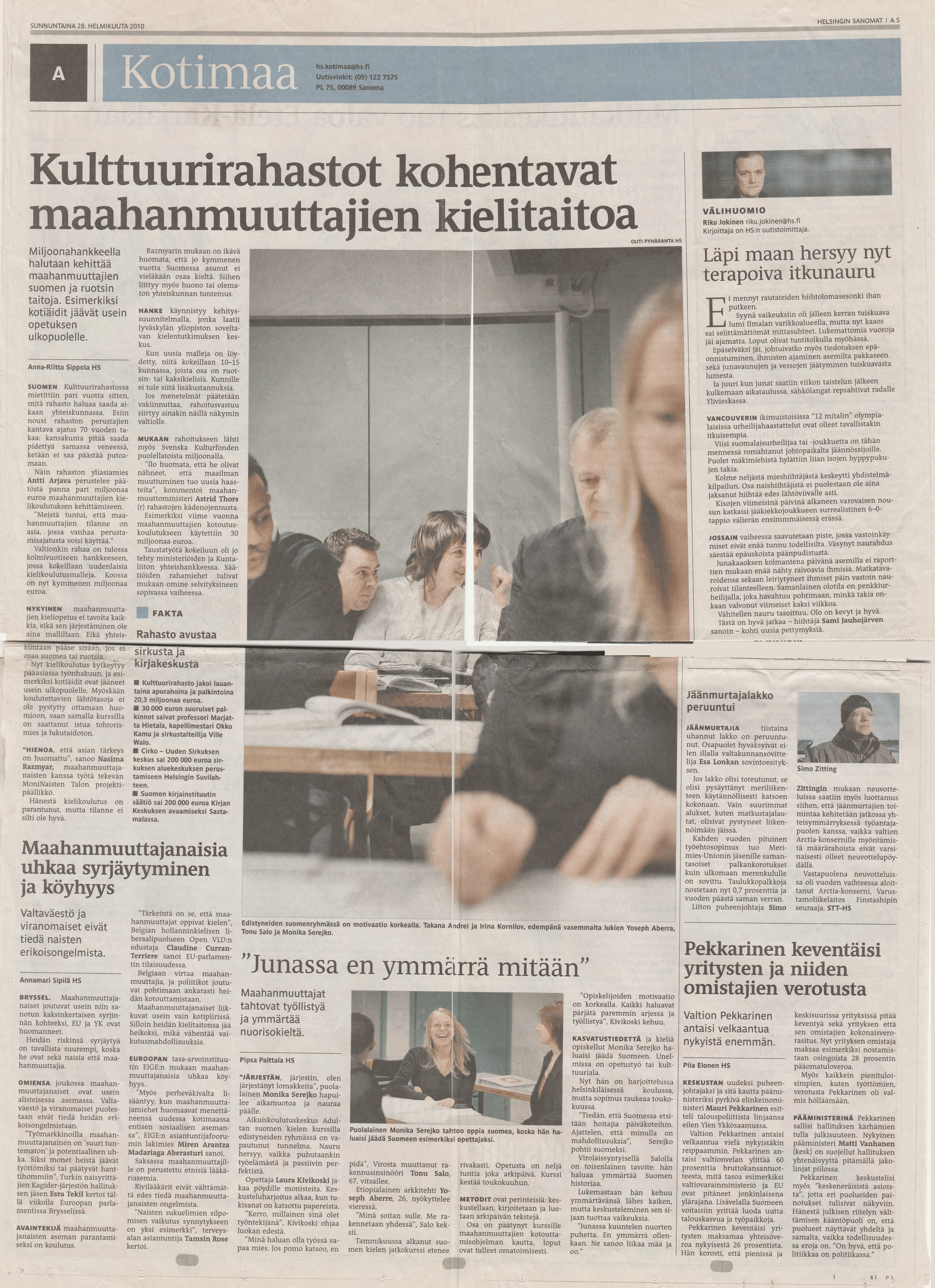 Helsingin Sanomat 28.02.2010
