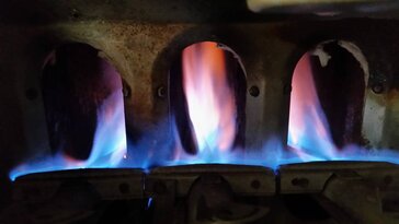 Gas Furnace Orange Flame