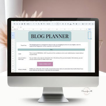 PlannerforAll sells premium Google Sheets spreadsheet templates with customization and resell rights.