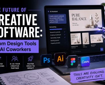The future of creative software evolving from traditional design tools into AI coworkers