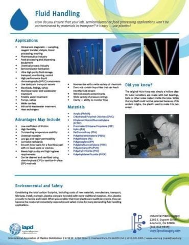 Performance Plastics for Fluid Handling applications