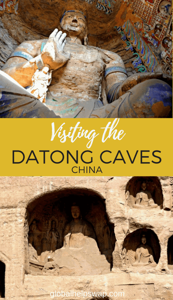 The Datong Caves in Northern China are a 4th century BC ancient buddhist site with giant buddhas carved from stone in the caves.