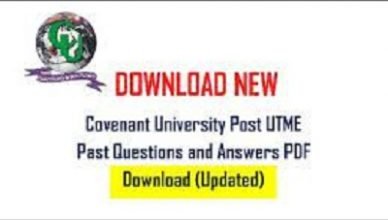 Covenant University Post UTME Past Questions & Answers PDF Download