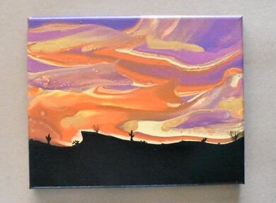 completed sunset painting