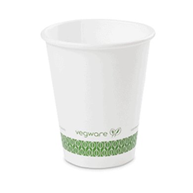 8oz Vegware Single Wall White Compostable Cup (x1000)
