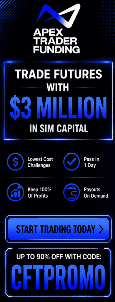 Apex trader Funding review payout rules products discount promo code CFT futures prop firm best