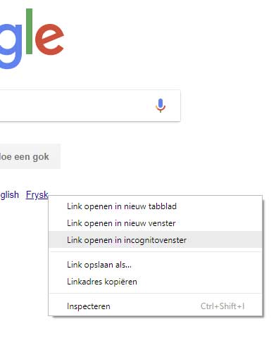 Via de rechtermuisknop kun je een link openen in een privé-venster.