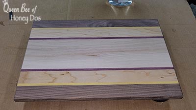 DIY cutting board after sanding