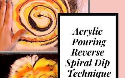 Acrylic Pouring Reverse Spiral Dip Technique