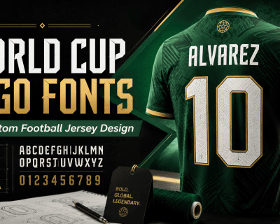 World Cup Logo Fonts for Custom Football Jersey Design