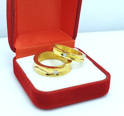 Set verighete placate cu aur galben 14k