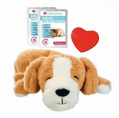 Calmeroos Puppy Toy with Heartbeat and Heat Packs