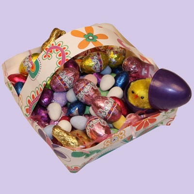 Easter basket made from a square plate