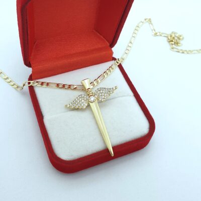 Pandantiv placat cu aur galben 14k + lantisor cadou