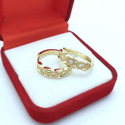 Cercei placati cu aur galben de 14k