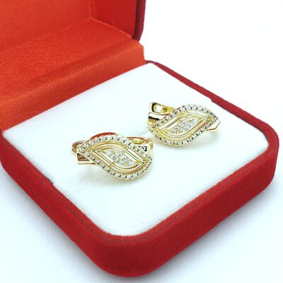 Cercei placati cu aur galben de 14k