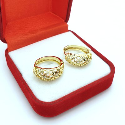 Cercei placati cu aur galben de 14k