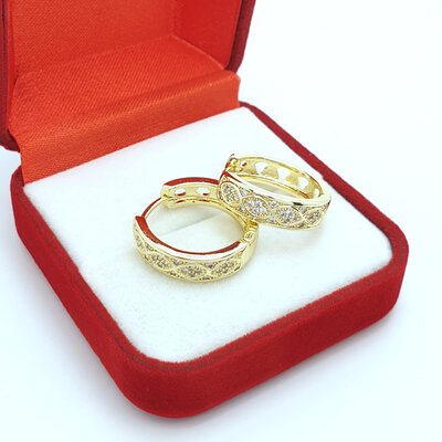 Cercei placati cu aur galben de 14k