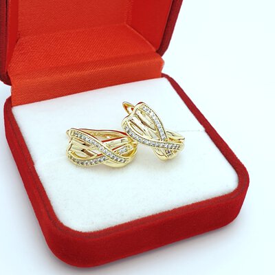 Cercei placati cu aur galben de 14k