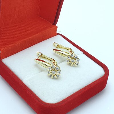 Cercei placati cu aur galben de 14k