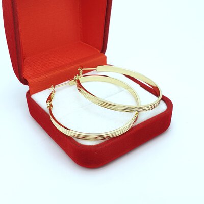 Cercei placati cu aur galben de 14k