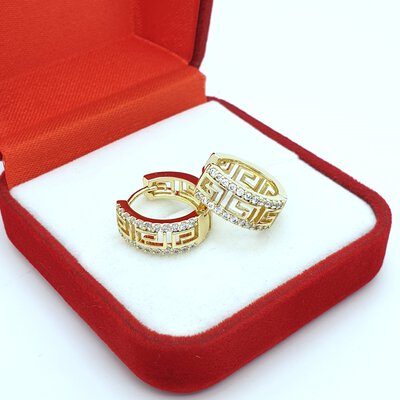 Cercei placati cu aur galben de 14k