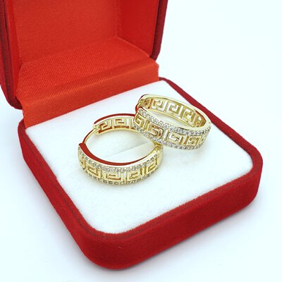 Cercei placati cu aur galben de 14k