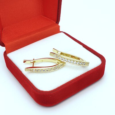 Cercei placati cu aur galben de 14k