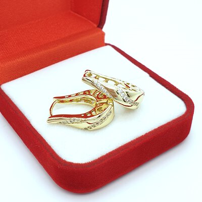 Cercei placati cu aur galben de 14k