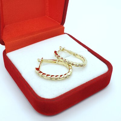 Cercei placati cu aur galben de 14k