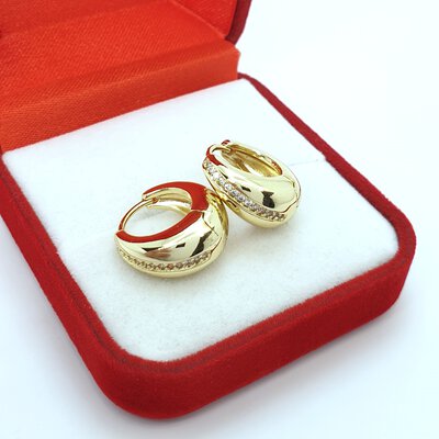 Cercei placati cu aur galben de 14k