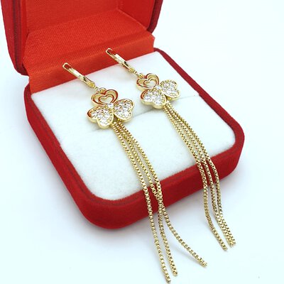 Cercei placati cu aur galben de 14k