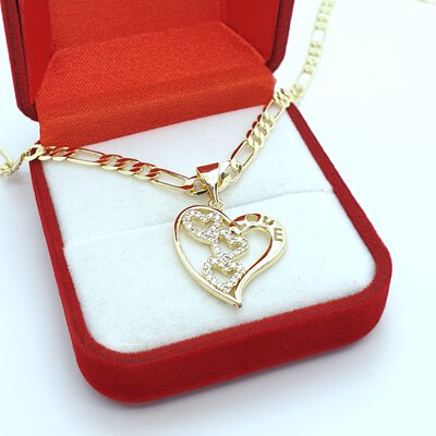 Pandantiv + LANT placat cu aur galben 14k