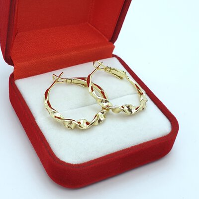 Cercei placati cu aur galben de 14k