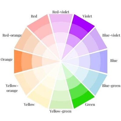 Color Wheel with Secondary Colors Highlighted