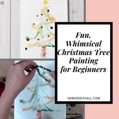 Fun, whimsical Christmas tree painting for beginners