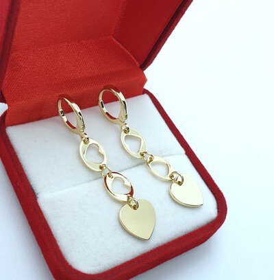 Cercei placati cu aur galben de 14k