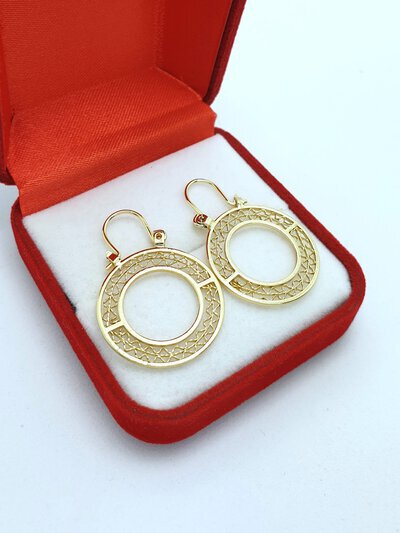 Cercei placati cu aur galben 14k