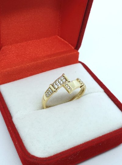 Inel placat cu aur galben 14K