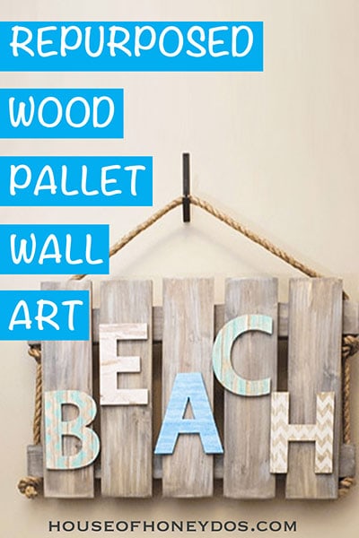 wood wall pallet wall art in rustic beach theme