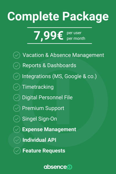 features of complete package from absence.io