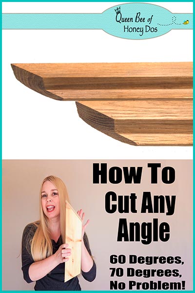 How To Cut Any Angle With a Miter Saw, even angles that are more than 45 degrees! Great #DIY tip for the beginner #woodworker. #QueenBeeofHoneyDos