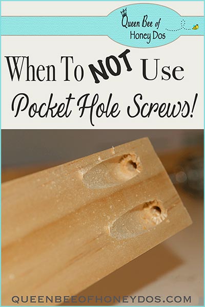 Did you know that there are times when pocket hole jigs should not be use? #woodworking #DIY #queenbeeofhoneydos