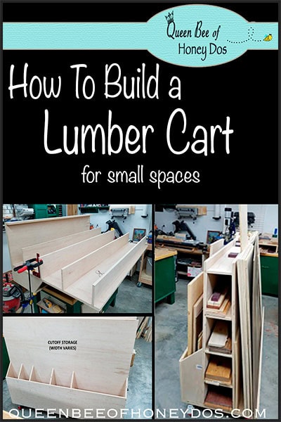 How To Build a Lumber Cart for Small Spaces - Roling Lumber Cart #woodworking #DIY #queenbeeofhoneydos