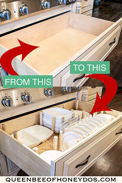 dish drawer organizer before and after