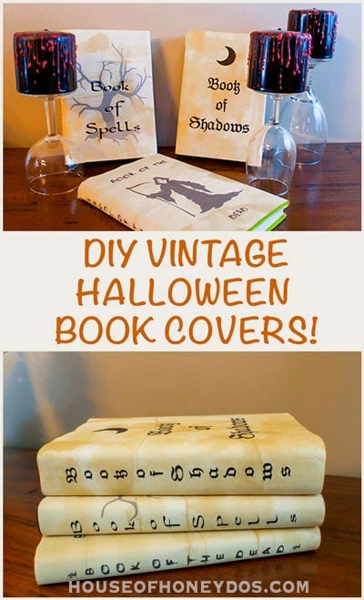 vintage Halloween book covers -pin