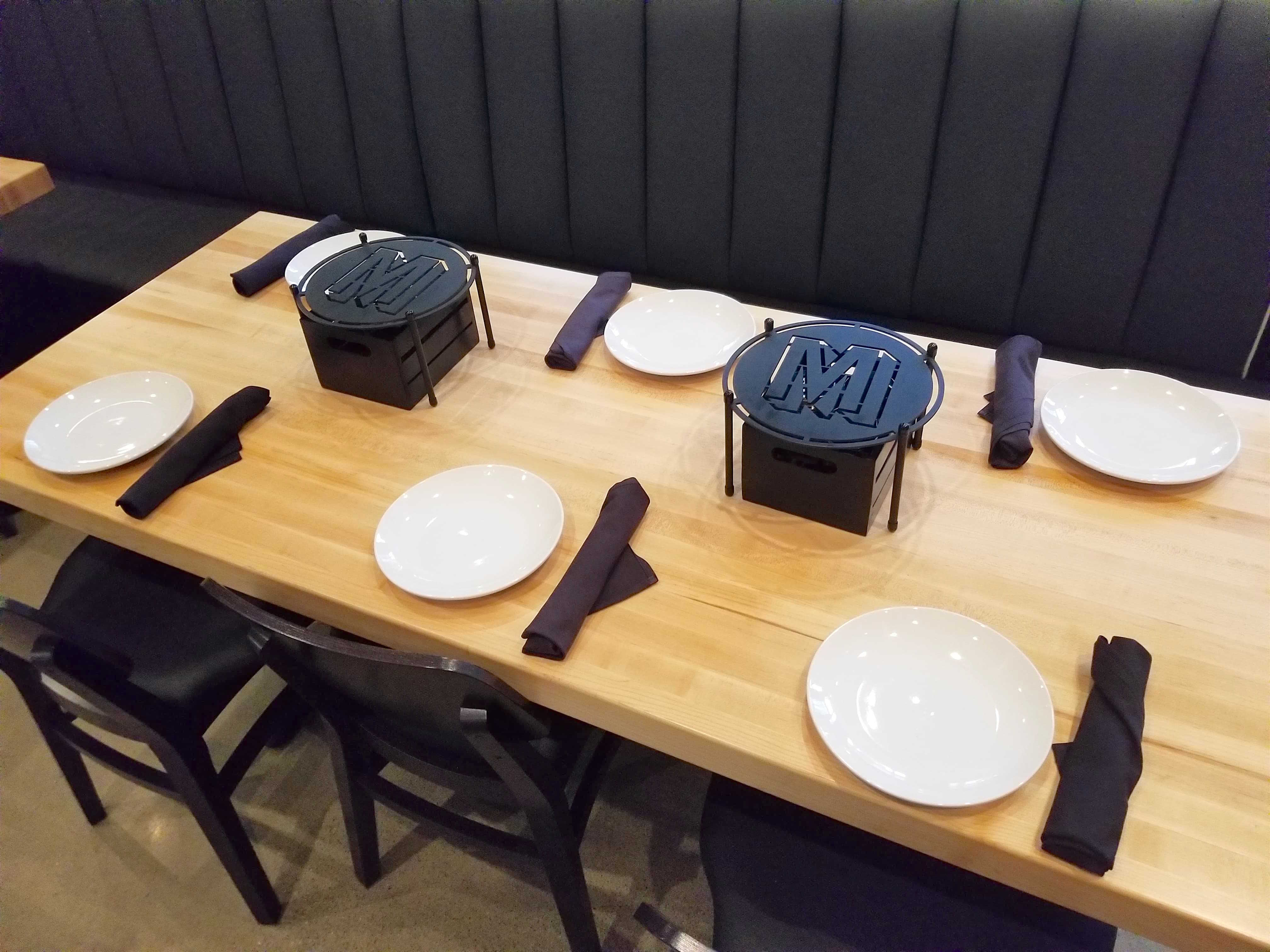 dining table setting at Mootz Detroit