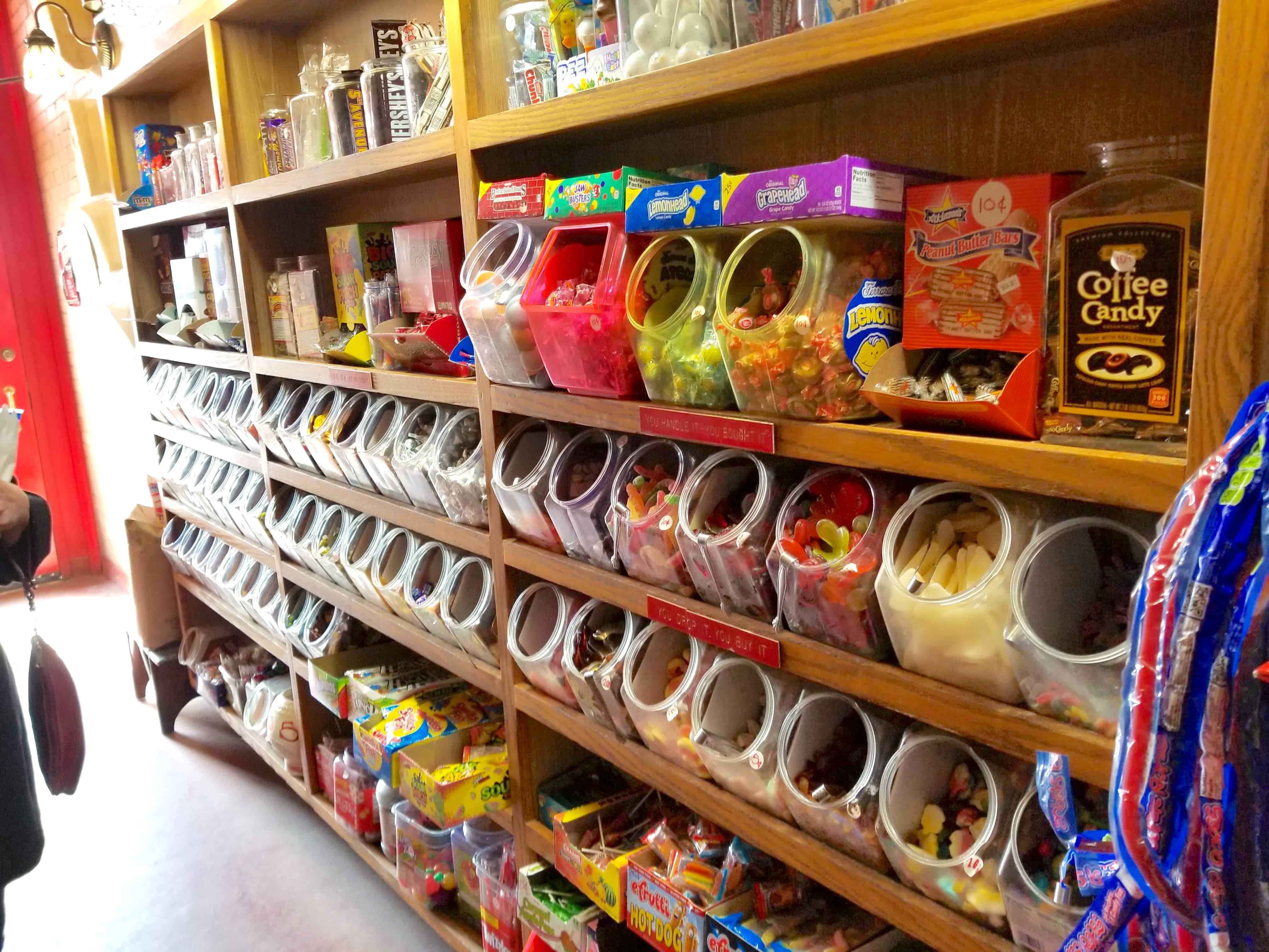 rows of penny candy jars