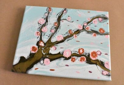 Completed Cherry Blossom Painting