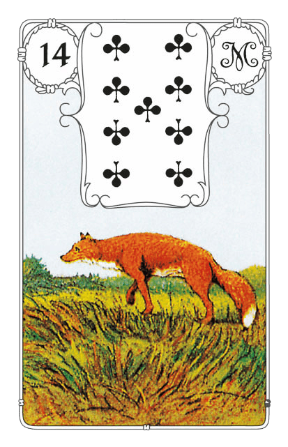 Bedeutung vom Fuchs in den Lenormand Karten. Deuten und Kombinationen zu Liebe, Beruf und Spiritualit&auml;t.
